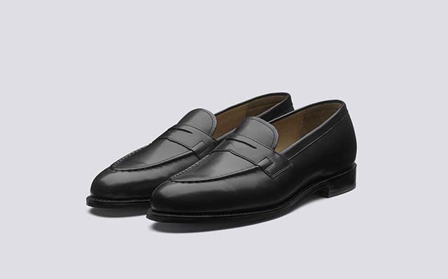 Grenson Lloyd Mens Loafers in Black Leather GRS110774